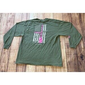 Lockheed Martin Aerospace Fight Cancer Army Graphic T Shirt Long Sleeve Size 2XL